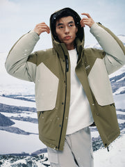 Men's Colorblock Bonded Water-Repellent Down Jacket