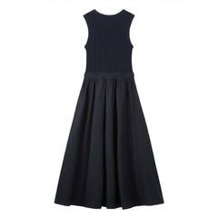 Women's Linen-Blend Paneled Sleeveless Dress