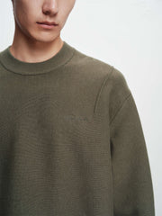 Men's Textured Solid Pullover Sweater