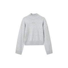 Women's Mock Neck Embroideried Pullover