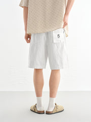 Men's Allover Jacquard Cotton Denim Shorts