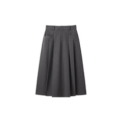 *US Final Sale*Women's Pleated A Line Midi Skirt