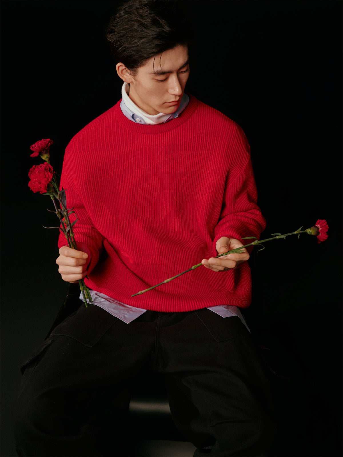 Men's Red Letter Jacquard Pullover