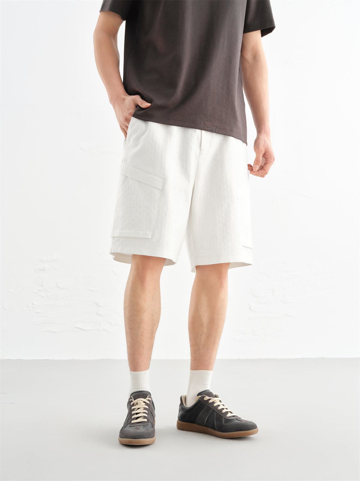 Men's Jacquard Allover Drawstring Shorts