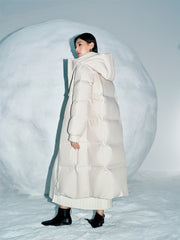 Women's Hooded Extra Long Warm Puffer Jacket