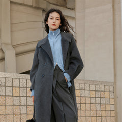 Women's Belted Double Breasted Wool Coat