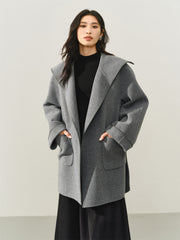 Women's Belted Robe-Style Double-Face Wool Coat