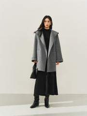 Women's Belted Robe-Style Double-Face Wool Coat