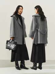 Women's Belted Robe-Style Double-Face Wool Coat