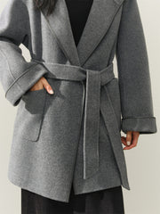 Women's Belted Robe-Style Double-Face Wool Coat