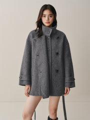 Women's Oversized Asymmetric Alpaca-Blend Coat
