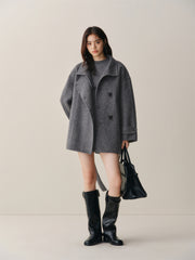 Women's Oversized Asymmetric Alpaca-Blend Coat