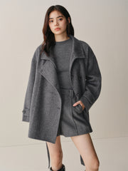 Women's Oversized Asymmetric Alpaca-Blend Coat