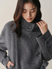 Women's Oversized Asymmetric Alpaca-Blend Coat