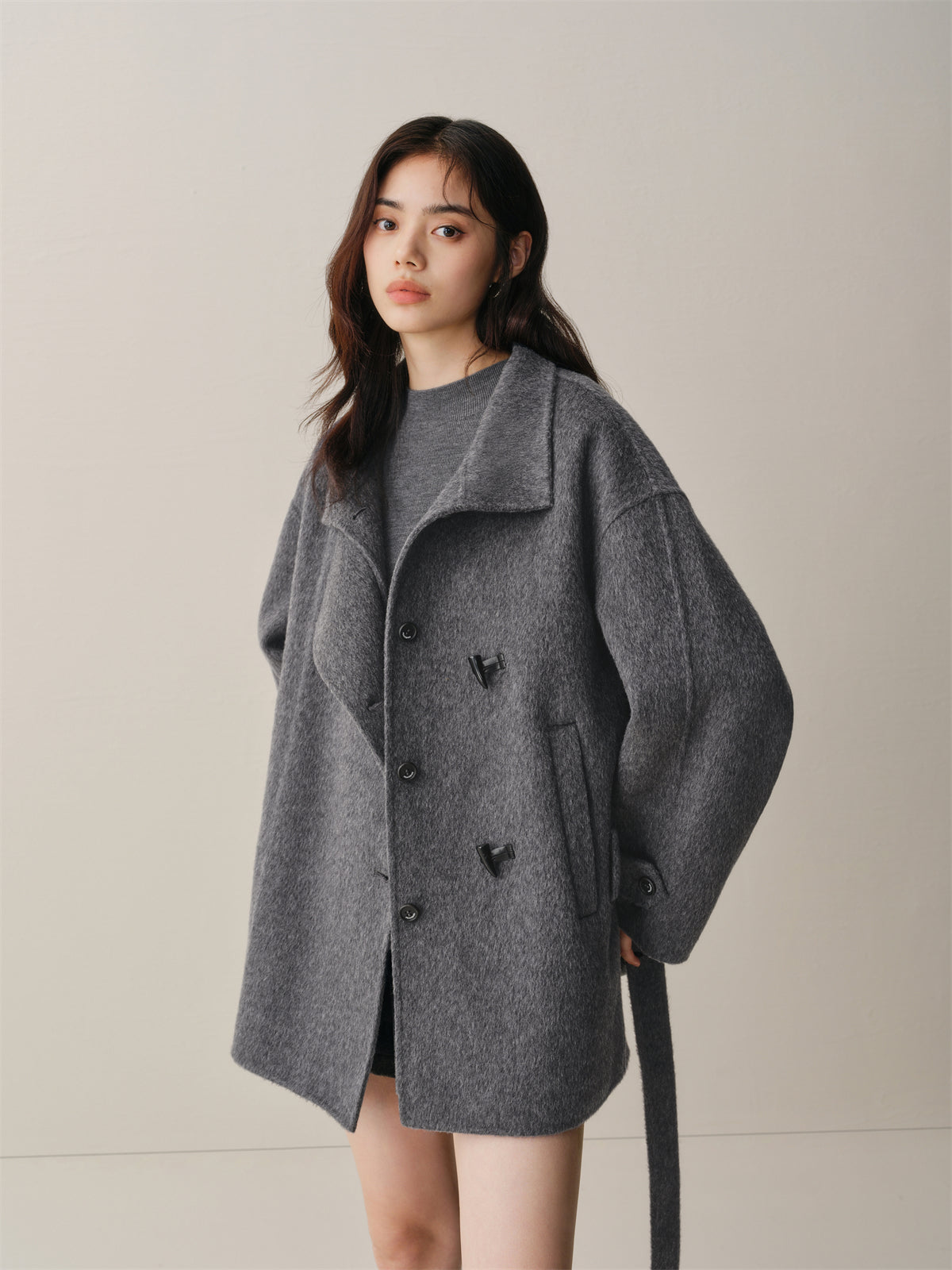 Women's Oversized Asymmetric Alpaca-Blend Coat