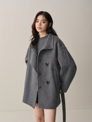 Women's Oversized Asymmetric Alpaca-Blend Coat