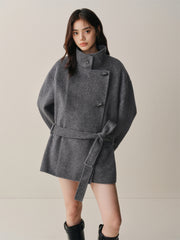 Women's Oversized Asymmetric Alpaca-Blend Coat