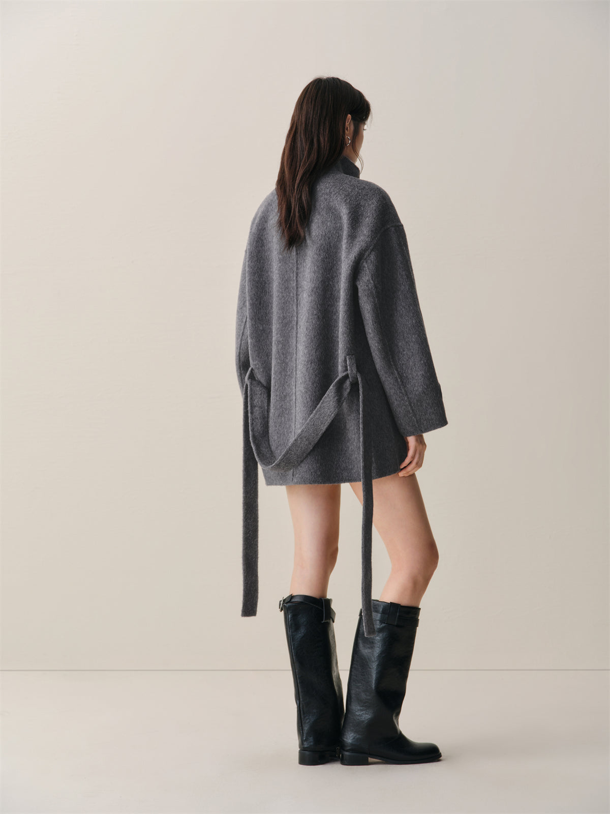 Women's Oversized Asymmetric Alpaca-Blend Coat