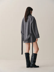 Women's Oversized Asymmetric Alpaca-Blend Coat