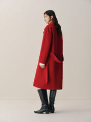 Women's Double-Breasted Belted Wool Coat