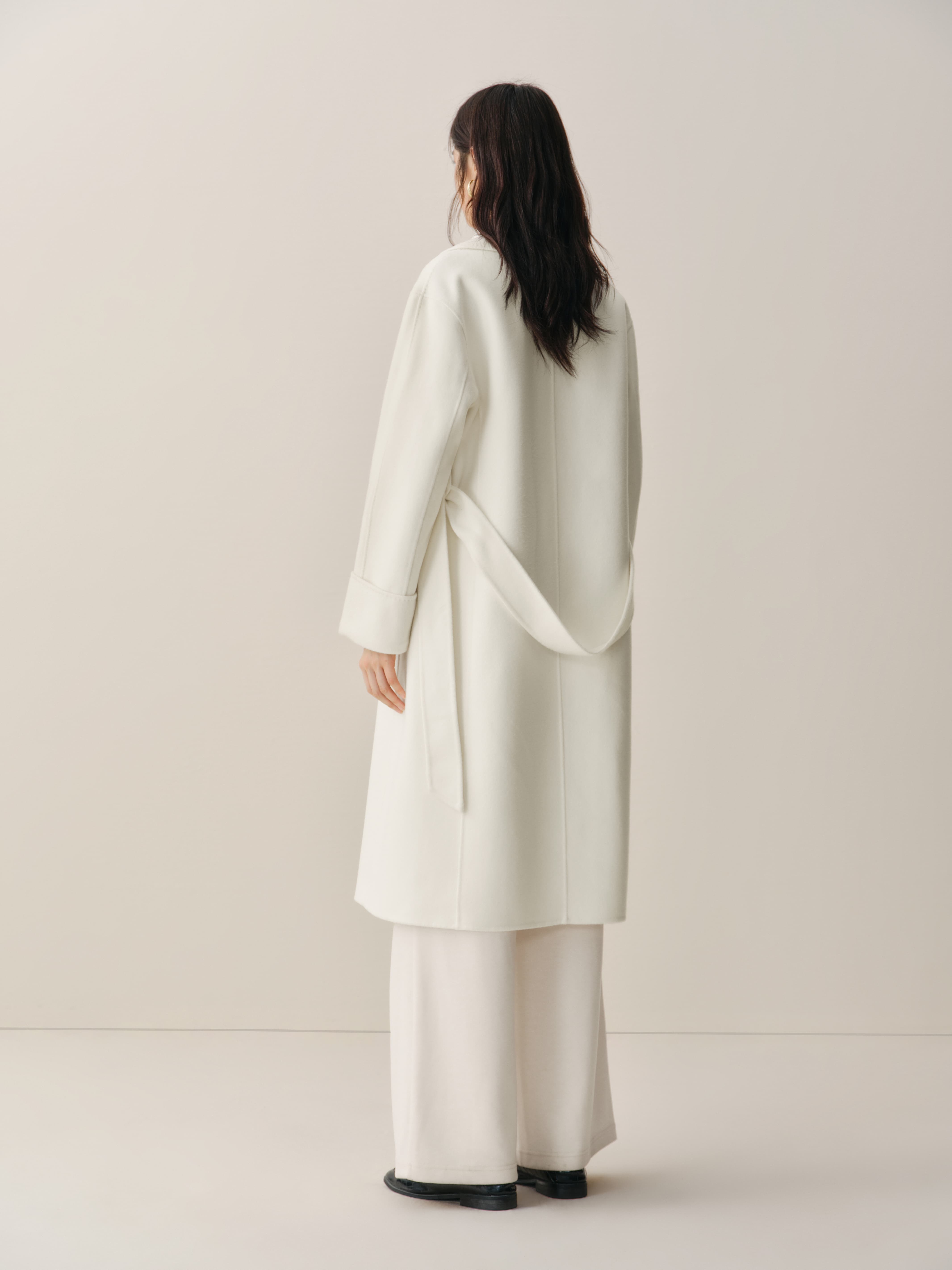 Women's Double-Breasted Belted Wool Coat