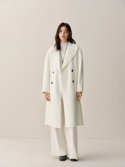 Women's Double-Breasted Belted Wool Coat