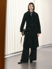 Women's Double-Breasted Belted Wool Coat
