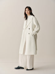 Women's Double-Breasted Belted Wool Coat