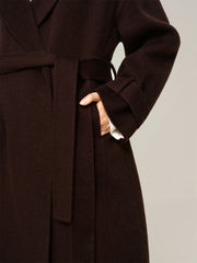 Women's Yak-Wool Blend Hooded Robe-Style Coat