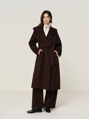 Women's Yak-Wool Blend Hooded Robe-Style Coat