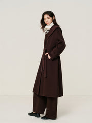 Women's Yak-Wool Blend Hooded Robe-Style Coat