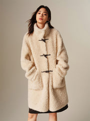 Women's Curly Wool Stand-Collar Coat