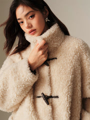 Women's Curly Wool Stand-Collar Coat