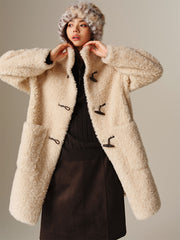 Women's Curly Wool Stand-Collar Coat
