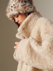 Women's Curly Wool Stand-Collar Coat