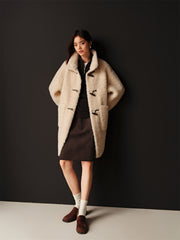 Women's Curly Wool Stand-Collar Coat