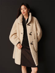 Women's Curly Wool Stand-Collar Coat