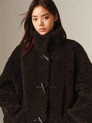 Women's Curly Wool Stand-Collar Coat