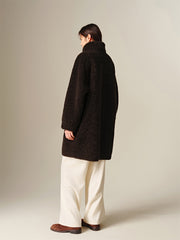 Women's Curly Wool Stand-Collar Coat