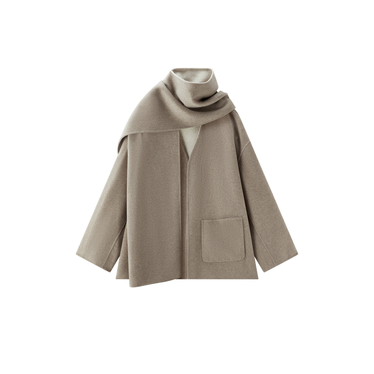Women's Casual Wool-Silk Double-Face Reversible Coat