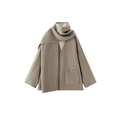 Women's Casual Wool-Silk Double-Face Reversible Coat