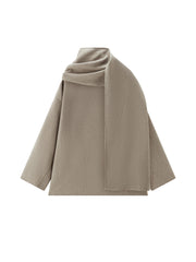 Women's Casual Wool-Silk Double-Face Reversible Coat