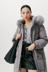 Women's Parka Down Coat With Fox Fur Collar