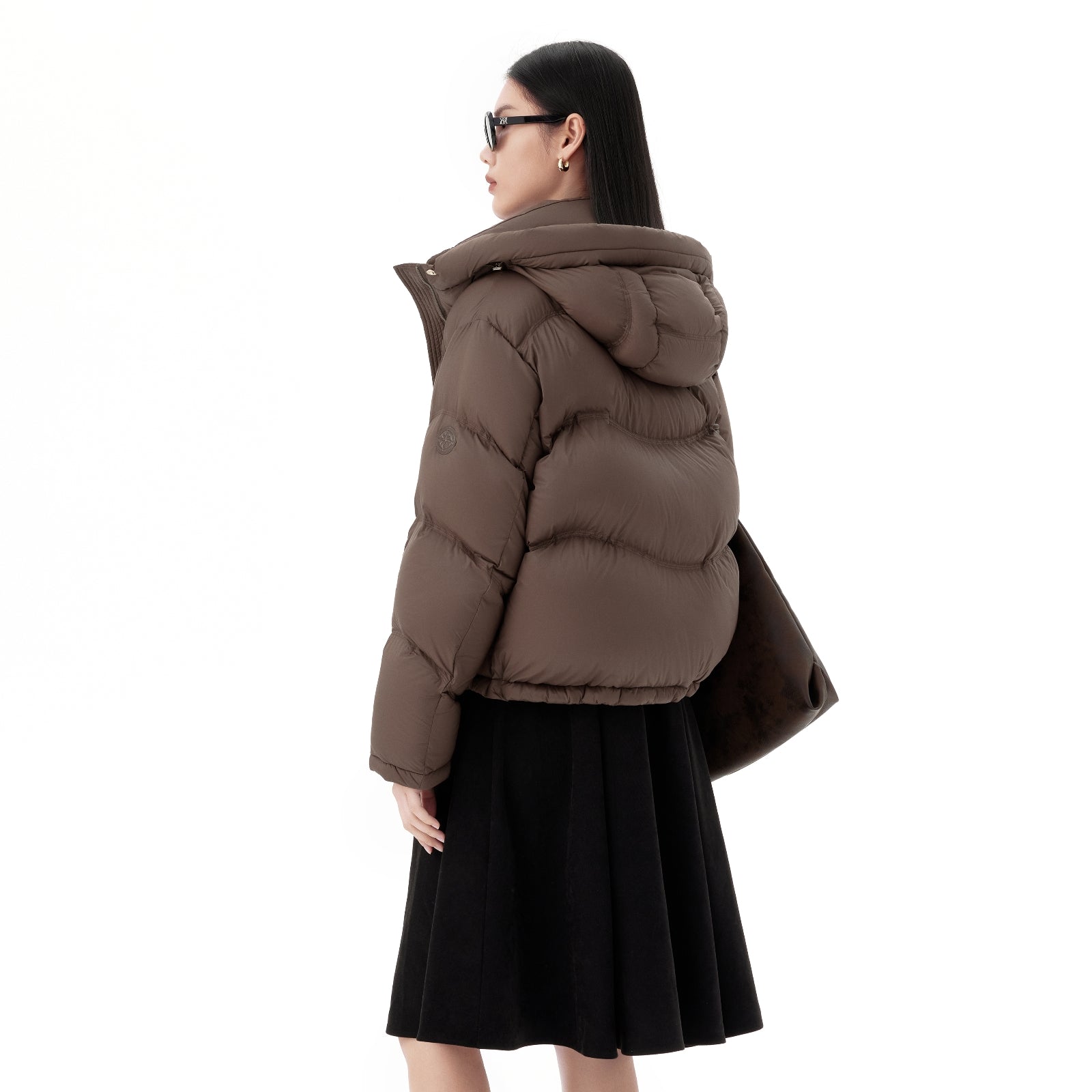 Women's Quilted Hooded Crop Puffer Jacket