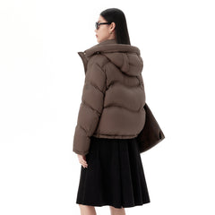 Women's Quilted Hooded Crop Puffer Jacket