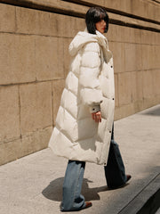 Women's Puff Sleeve Long Down Coat