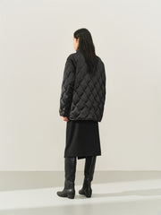 Women's Oversized Down Shirt with Detachable Scarf