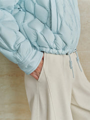 Women's Lightweight Puffer Jacket with Drawstring Hem
