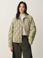 Women's Lightweight Puffer Jacket with Drawstring Hem