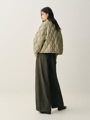Women's Lightweight Puffer Jacket with Drawstring Hem